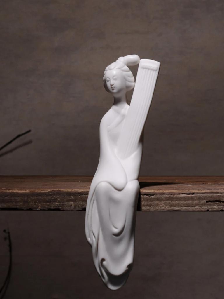 F Dehua White Porcelain Home Ornaments Classical Ladies Home Furnishing Decoration Creative Ceramic Tea Living Room Figurines