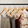 5pcs Wooden Hangers with Adjustable Clips,Solid Wood Pants Organizer for Blouse Dress Jacket,Natural Smooth Non-slip Skirts Rack