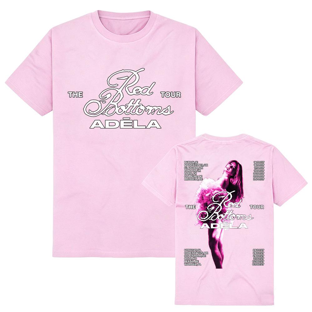 Adela Adéla The Red Bottoms Tour 2027 T-shirt Cotton Soft Short Sleeve Summer Tshirts Graphic Print Merch Women Men Clothing Top