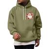 Men's Christmas Print Lined Zip Front Pullover Hoodie Cozy Winter Sweatshirt for Holiday