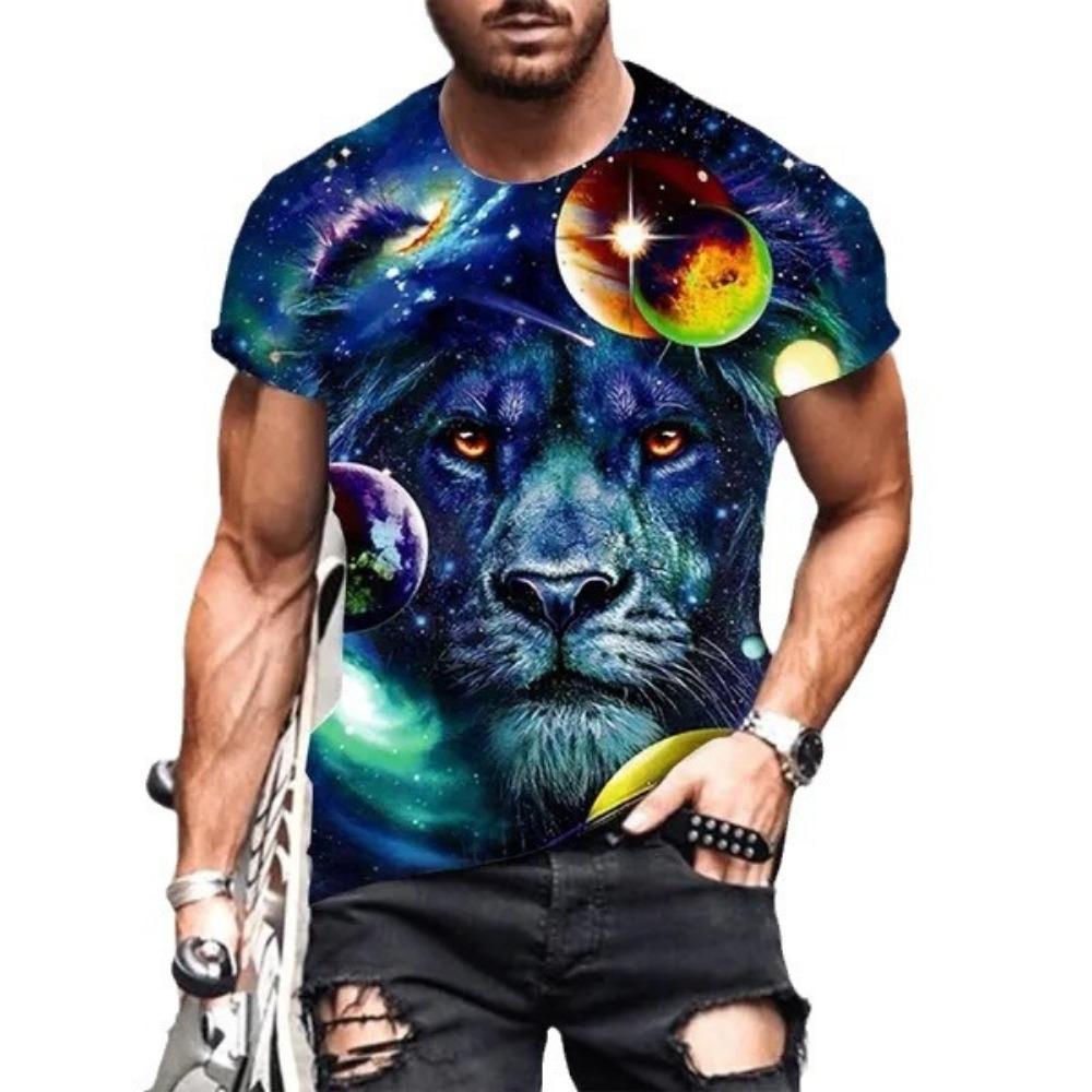 2025 Cross border Foreign Trade New 3D Printed Men's Round Neck Short Sleeve Casual T-shirt
