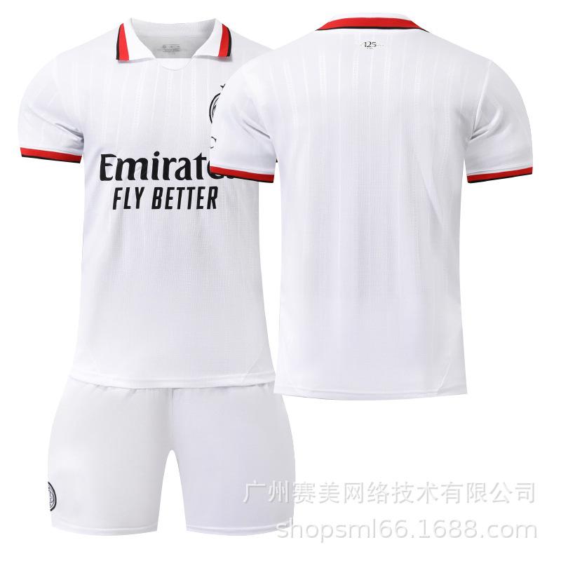 

2425 Milan AC away white jersey 7 Morata 9 Giro 10 Leon 11 Ibrahimovic adult children s football jersey 28#