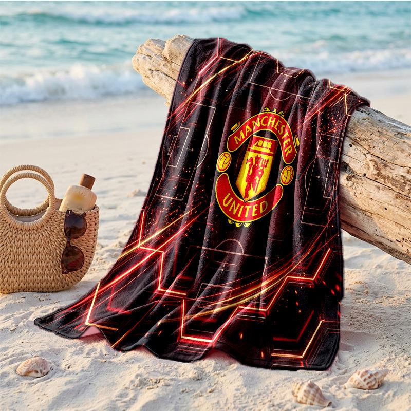Toalla de Playa de Microfibra con Estampado del Manchester United Secado Rápido Absorbente Toalla Grande para Playa Natación Viajes