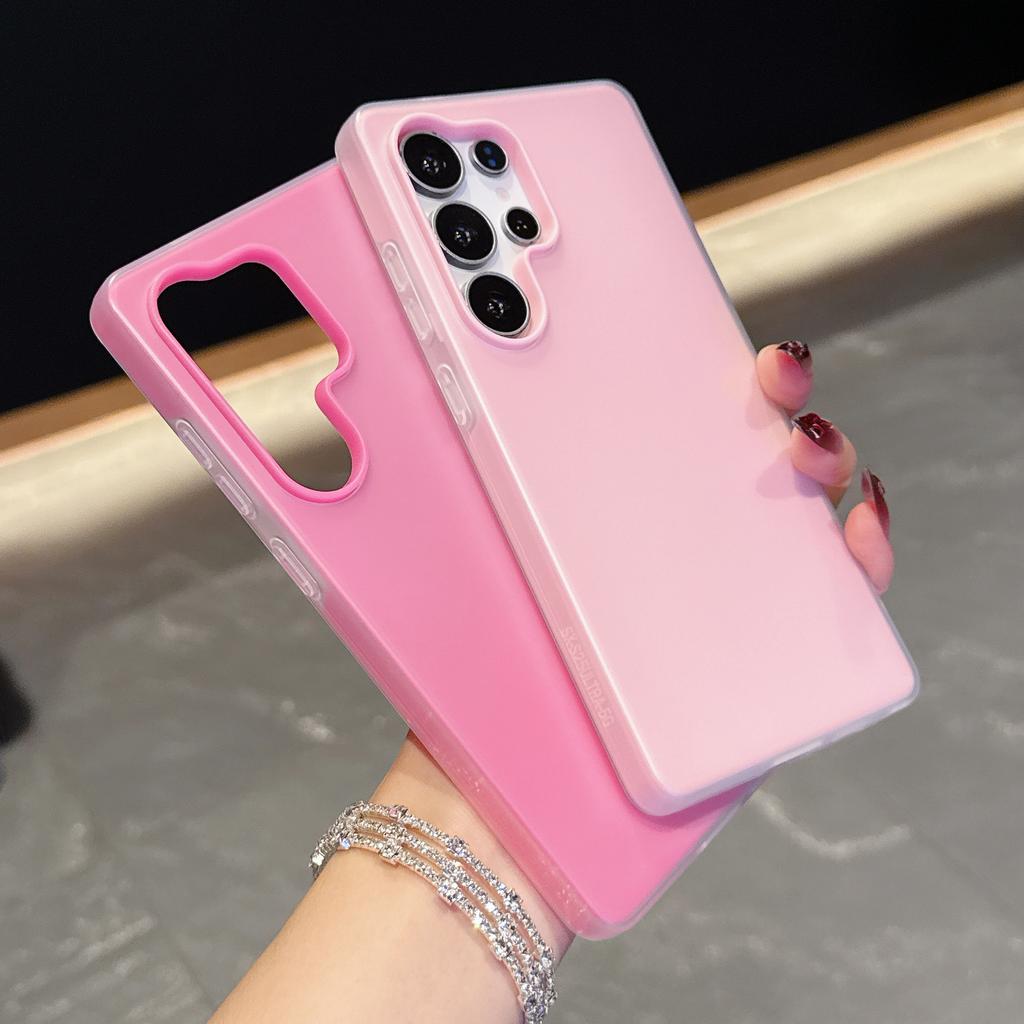 2-in-1 Candy Color Matte Jelly Hard Phone Case For Samsung S25 S24 S23 S22 Ultra Plus S25FE S24FE S23FE S21FE Shockproof Cover
