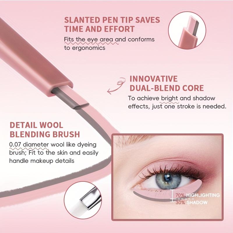 Dual-Ended Eyeshadow & Highlighter - Pink Brown Glitter Liquid Eyeliner for Beginners, Smooth Makeup Tool for Precise Eye Bag & Eye Enlargement