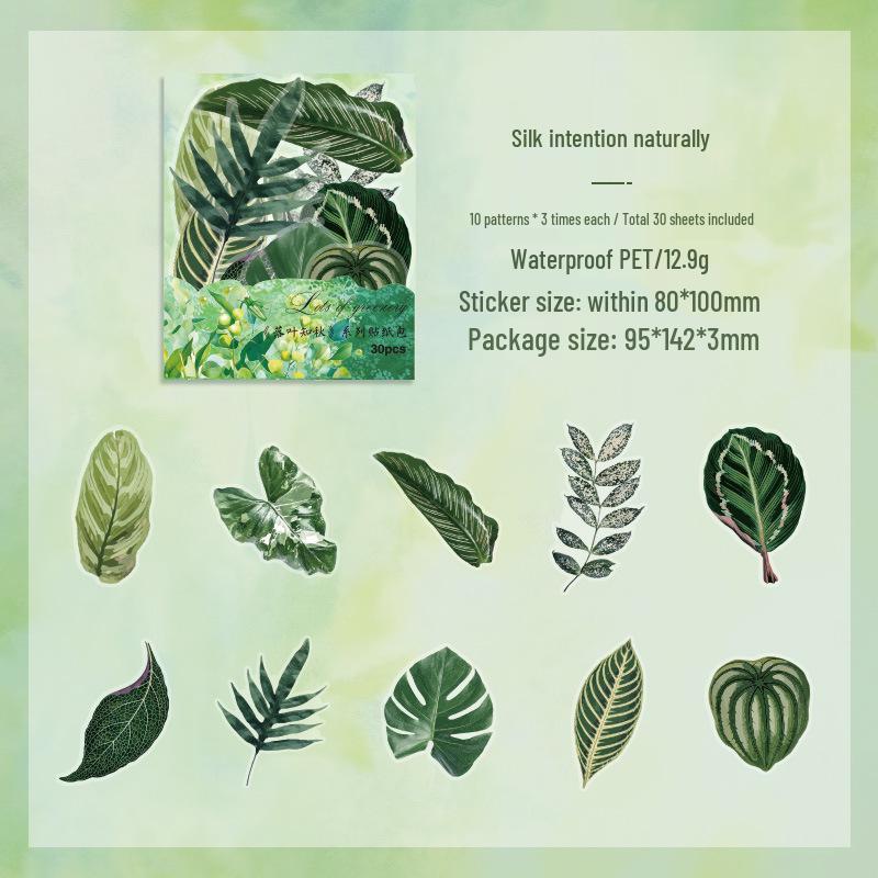 ZABC Autumn Leaves Retro Collage Stickers: DIY Journaling Material - 6 Styles