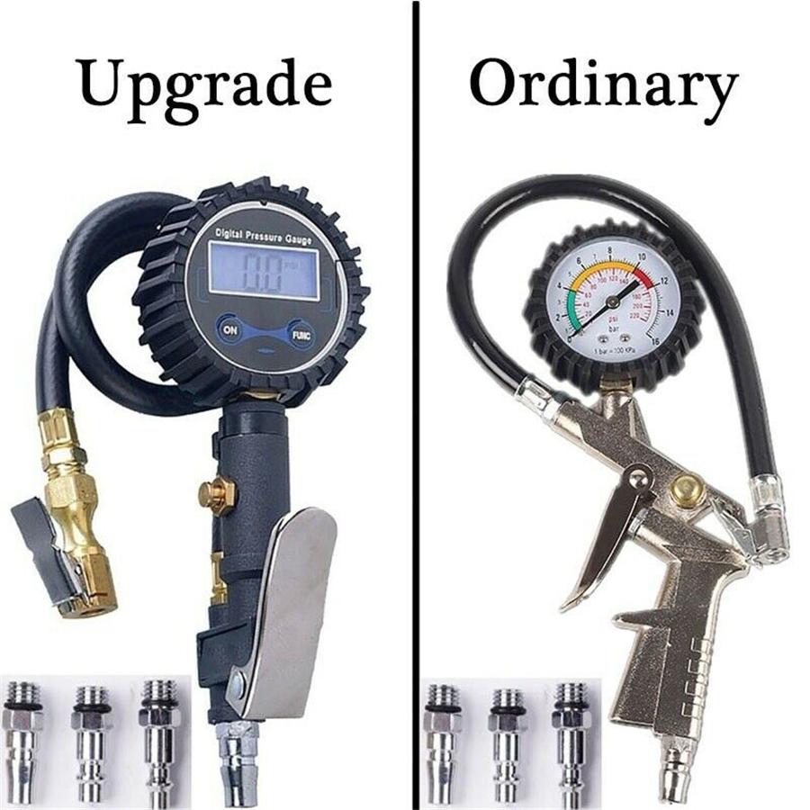 Digital Inflatable Meter 0-200psi With Nozzles LCD Display for Truck/Car/Bike