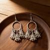 Exaggerated Retro Hollow Shape High-end Temperament Earrings Circle Pendant Ear Jewelry for Women