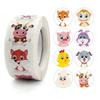 500Pcs/Roll Cartoon Animals Reward Stickers 2.5cm/1.0'' Diy Adorn Gifts Decoration Graffiti Game Art Labels Learning Rewards