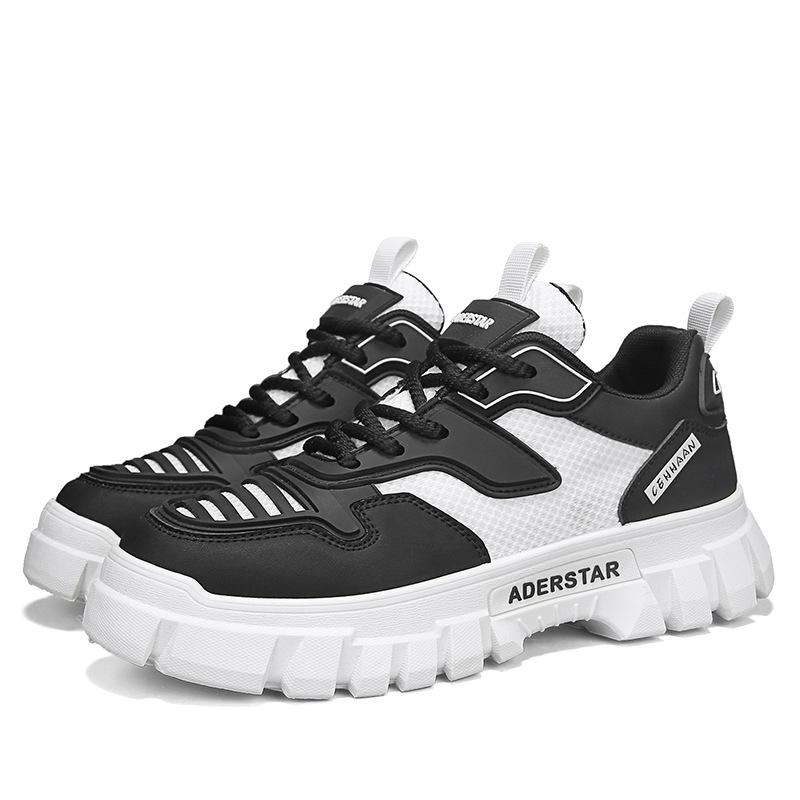 

Fashion Men Shoes 2025 Summer New Fashion Breathable Mesh Non Slip Platform Sneakers Comfortable Height Increase Casual Running Shoes 39 чёрный