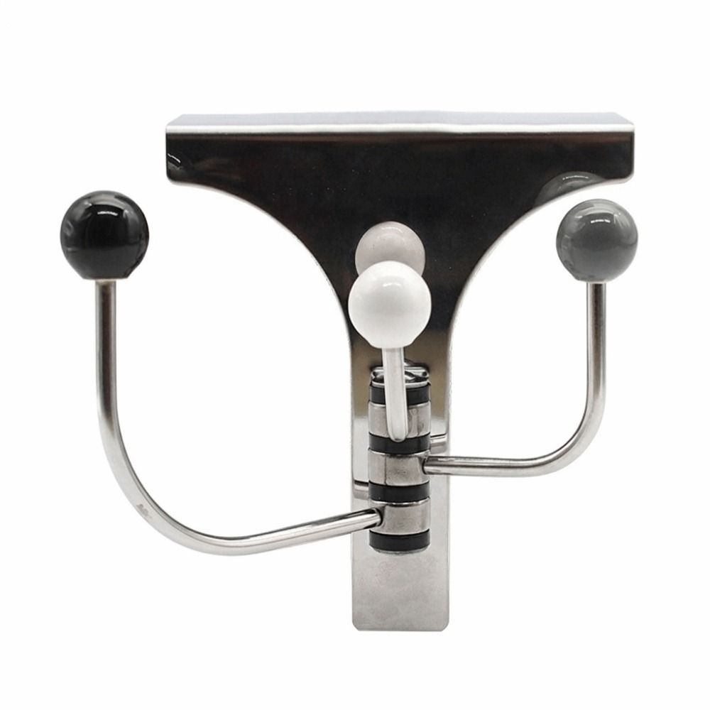 Multipurpose Stainless Steel Over The Door Hooks Wall Mounted Space Saving Swivel Hat Towel Rack Punch Free Coat Hanger Bedroom