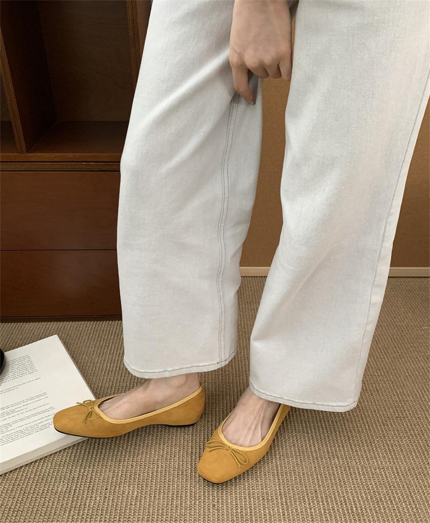 French Retro Inner Ballet Shoes Women's 2025 Spring and Summer Bow Shallow Mouth Flat Sole Single Shoes Soft Sole Grandma Shoes