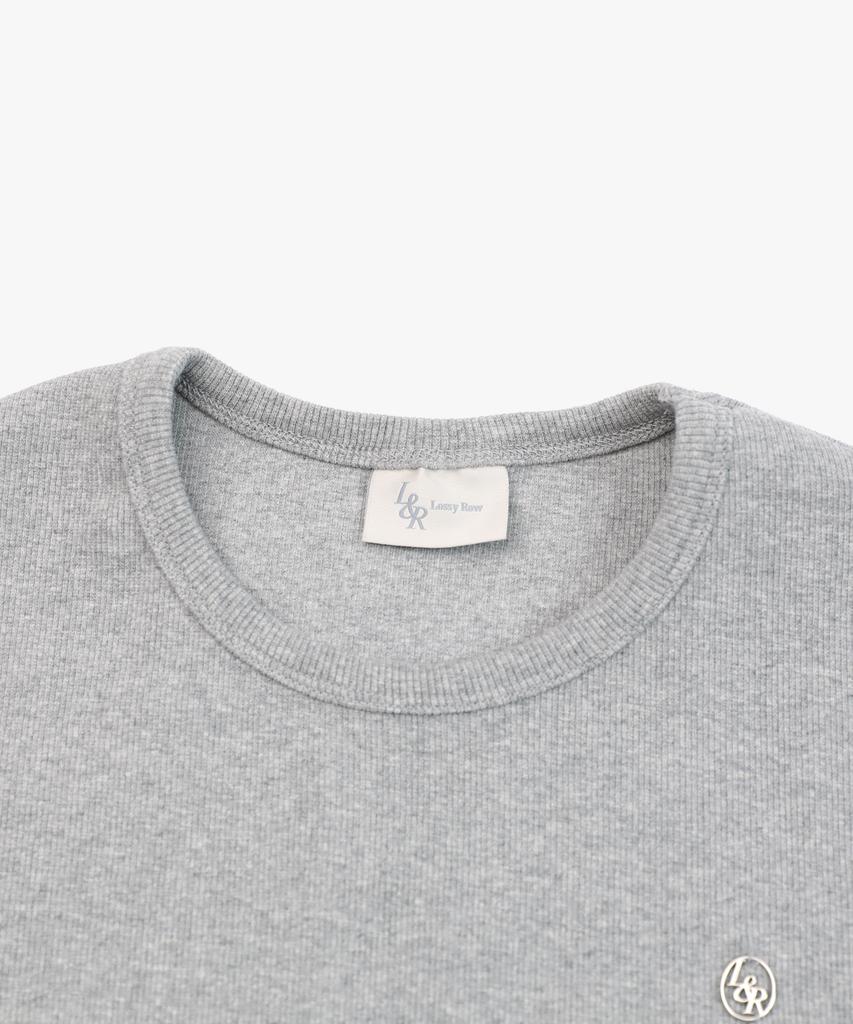 LOSSYROW Ribbed Short-Sleeved T-Shirt Gray