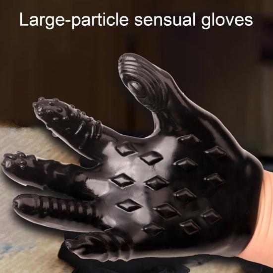 Spiked Pleasure Massage Glove TPE Textured Fisting Mitt with Raised Dots Flexible Body-Safe