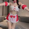 New Year's Orgy Sexy Cos Little Maid Uniform Set Red New Year Bunny Maid Pure Erotic