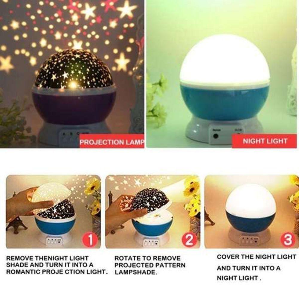 Romantic Star Sky Projector Lamp Baby Bedroom Gift Home Decoration Rotation LED Night Light