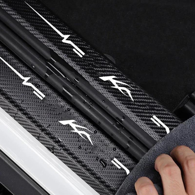LKLB2 Car Door Sill Protector Stickers For Ford KA Logo Badge Waterproof Decals Guard Plate Bumper Anti-Scratch Auto Accessories