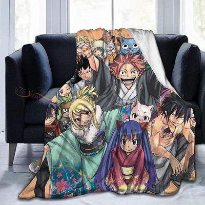 Fairy Tail Home Fleece Throw Blanket Coral Plush Travel Blankets Bedspreads Sofa Cover Bedroom Decor for Couch Dorm Room Blanket