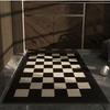 Checkered Dirt-Resistant Polypropylene Carpet - Easy-to-Clean Machine-Washable Floor Mat for Living Room