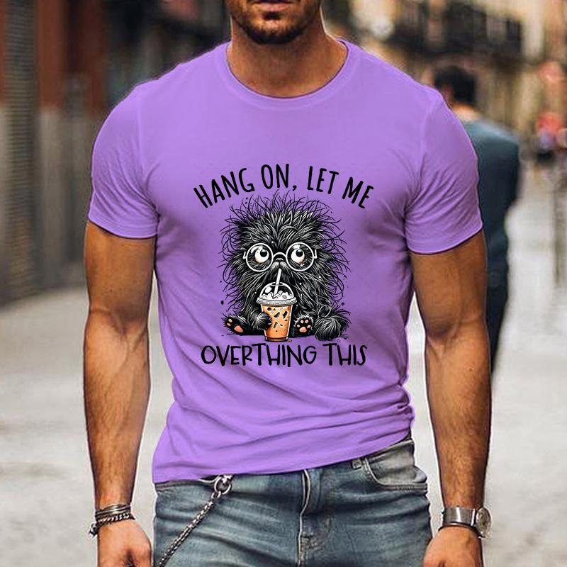 Ramen Schwarze Katze Grafik T-Shirts Wenn ich launisch bin, gib mir Futtery Lustige Herren T-Shirts Kurzarm Kleidung Hip Hop Streetwear