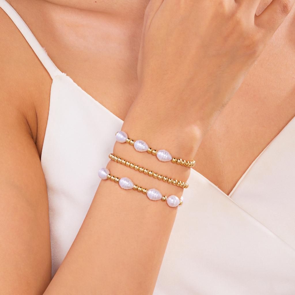 Bracelet women's high sense creative imitation pearl love beaded bracelet fashion stacking combination set bracelet