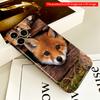 2DFlat Fox peeking from log All inclusive film hard iPhone case, compatible with iPhone 18 Pro Max 17 16 15 14 13 12 11