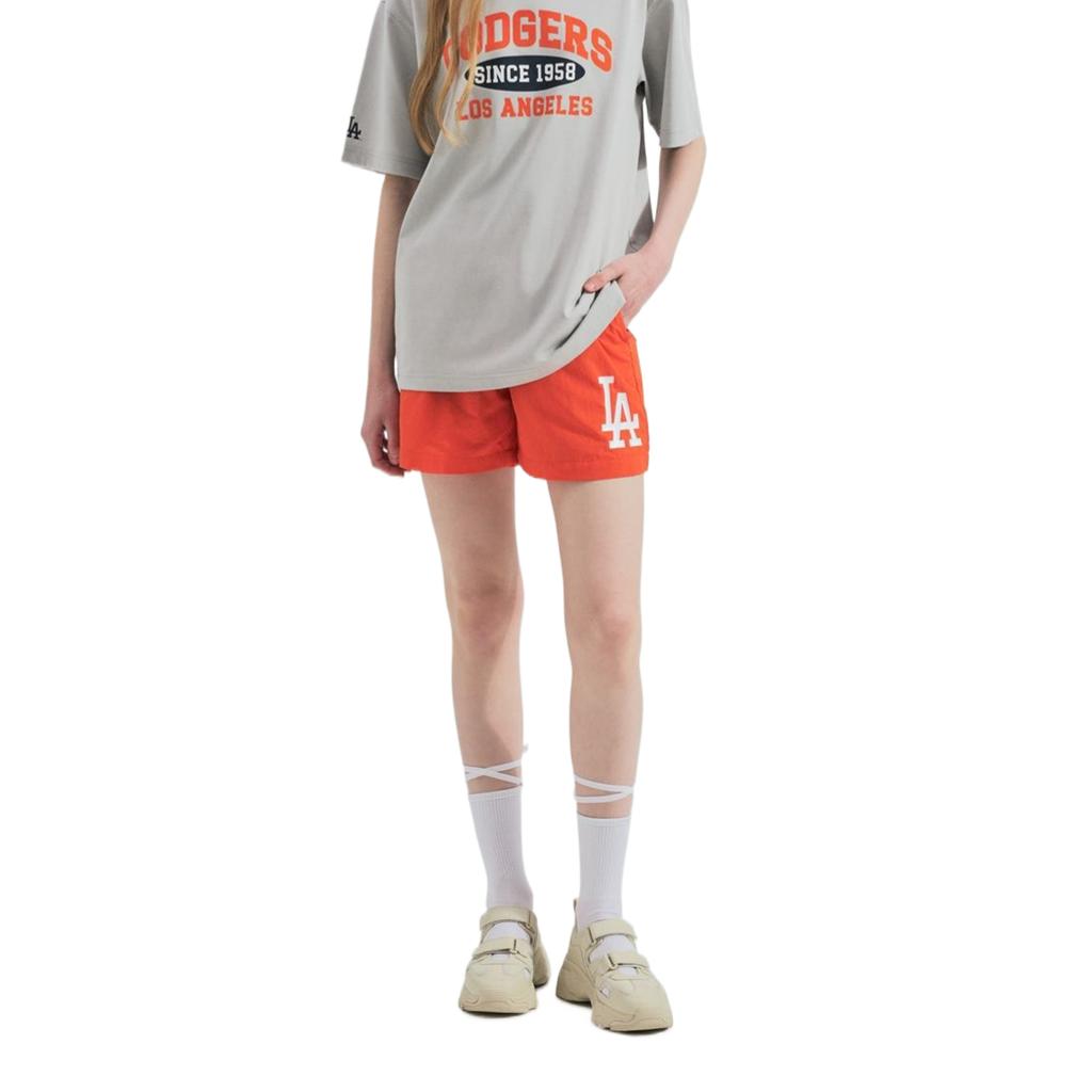 MLB Los Angeles Dodgers Logo Print Side Pocket Elastic Waist Casual Shorts Unisex Shorts Orange 3ASMB0243-07ORD