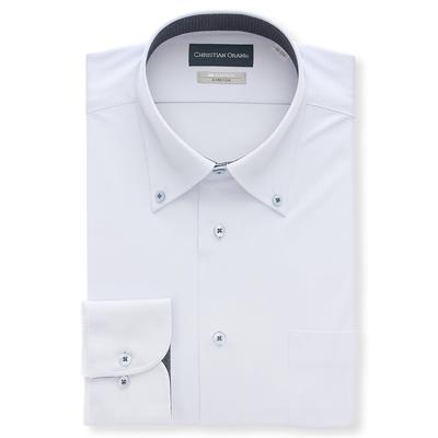 Yofuku No Aoyama Dress Shirt, Non-Iron Tech, Long Sleeve, Wrinkle-Resistant, Button-Down Collar, Standard Size, Men's, Blue/Woven Pattern 2