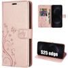 Coque De Protection - BOOLING - Pour Samsung Galaxy S25 Edge - Rabat Synthécuir Motif Papillon Rose
