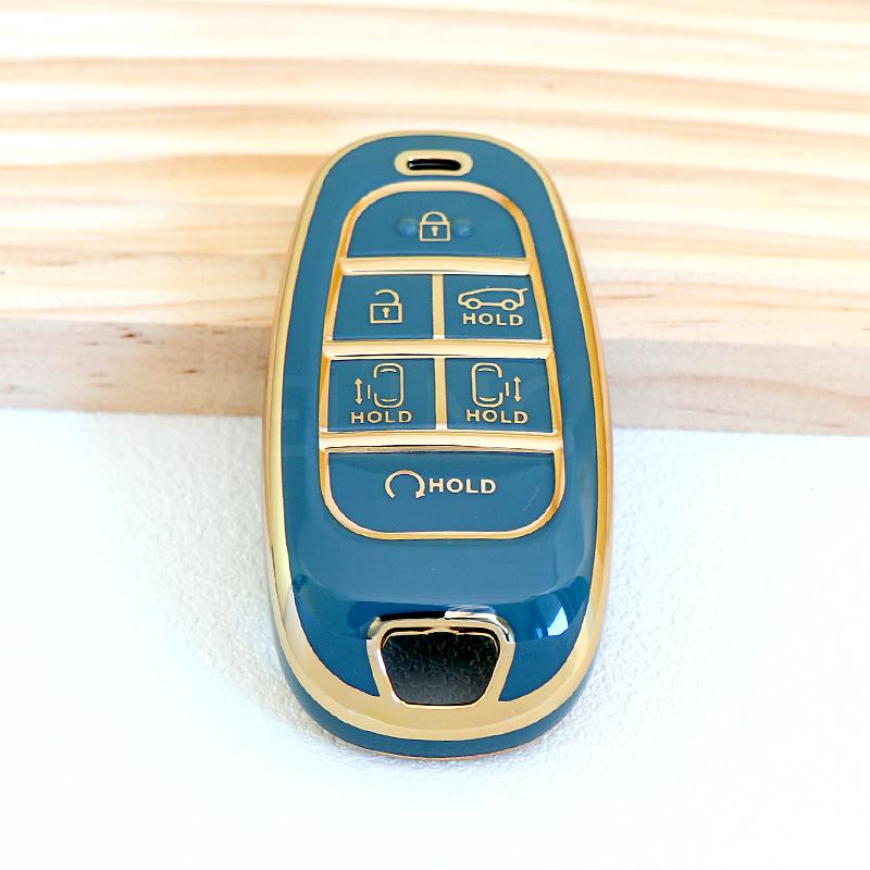 6 Knoppen Shell Fob Auto Sleutelhoes Cover Voor Hyundai Ioniq 5 Solaris Nexo Nx4 Sonata Hybrid Nieuwe Grand Santa Fe Tucson