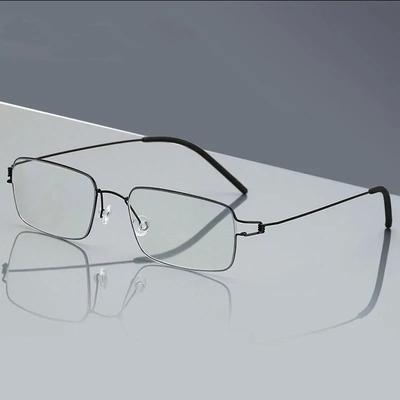 Men Business Reading Glasses Anti-Blue Light Titanium Alloy Frame Male Hyperopia Presbyopia Prescription Glasses
