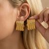 Stainless Steel Texture Geometric Spiral Stud Earrings for Women Vintage Gold Color Unusual Stud Earrings Trending Jewelry Gift