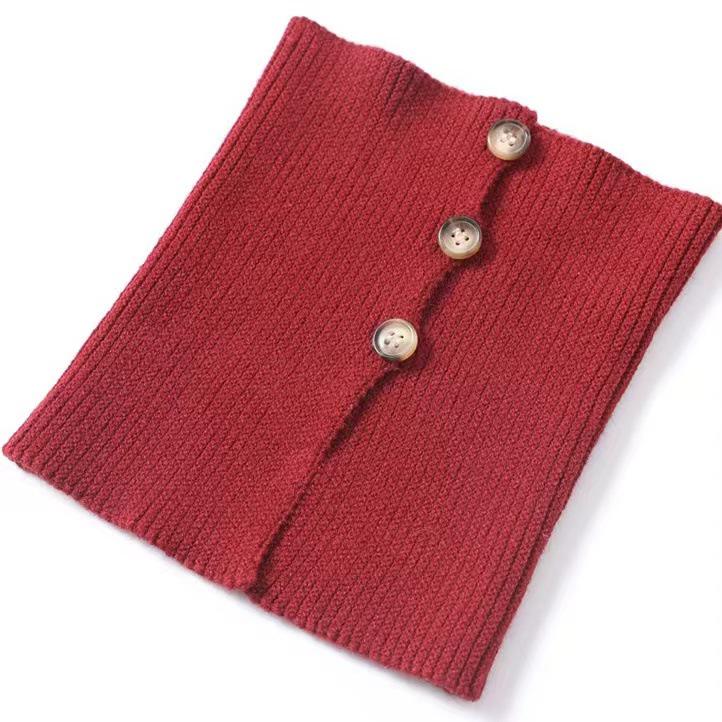 Knit Button Dickey for Girls: Woolen Snood & Neck Warmer - Multipurpose Cold-Proof Autumn/Winter Scarf