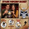 Samurajská lebková maska Popcornová nádoba Úložný box pro domácí dekoraci a sběratelské předměty Halloween Cosplay Kontejner