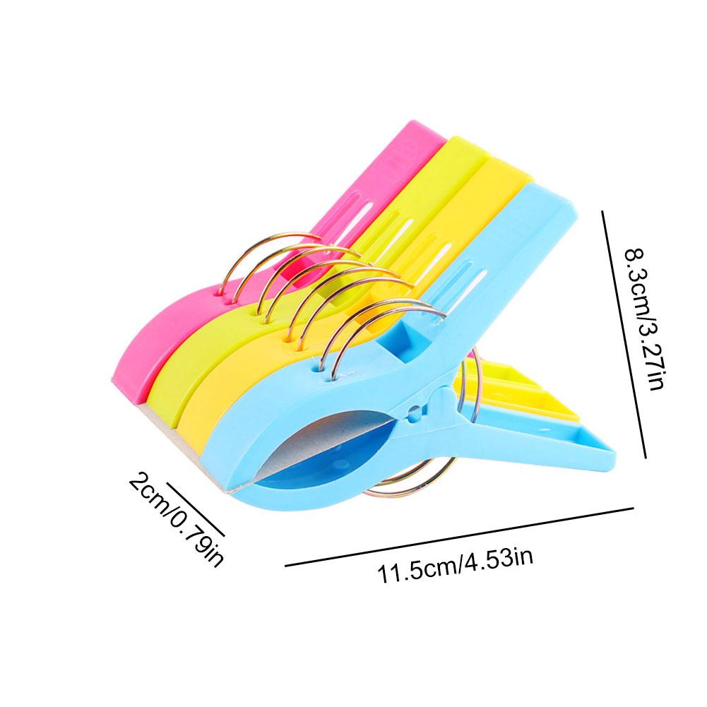 4Pcs Beach Towel Clips Plastic Quilt Pegs for Laundry Sunbed Lounger Clothes Pegs For Home Bathroom Organization
