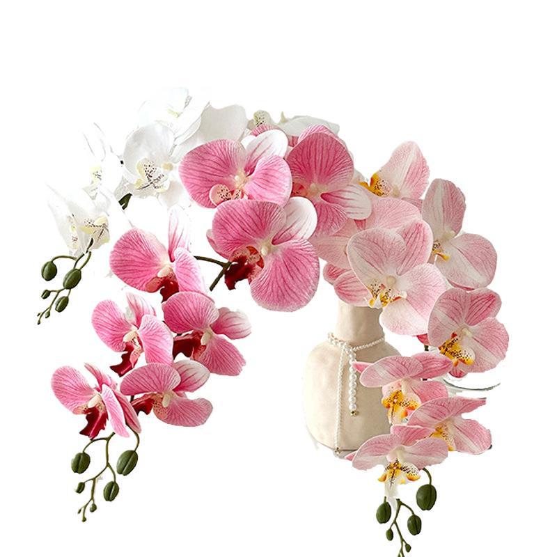 Bionic Phalaenopsis Floral Arrangement: Realistic Fake Flower Decor for Living Room or Dining Table.