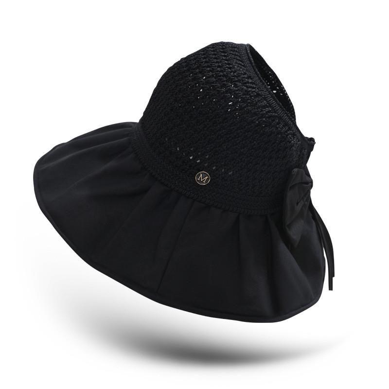 

Hat Women s Summer Broad-Brimmed Hat UV Protection Fisherman Sun Protection Sun Cover Face Fashion All-Match Big Brim Hat 8100 Black Free size (Empty Top)