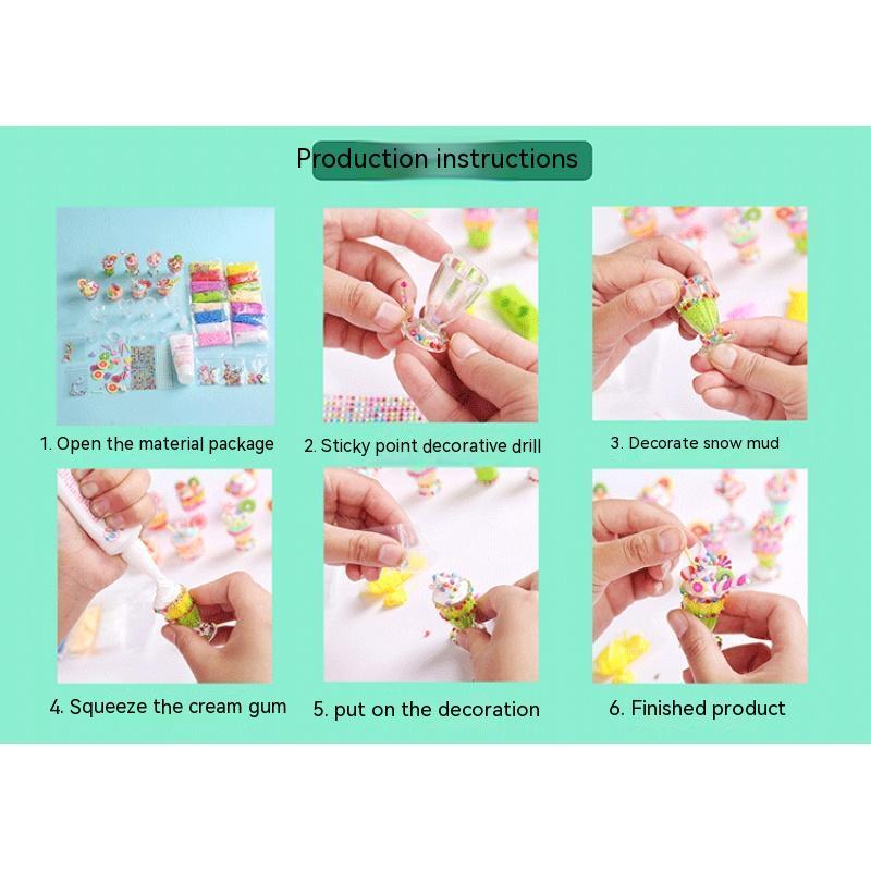 Bricolaj pentru copii Înghețată manuală Cremă Lipici Fulg de zăpadă Noroi Tort Cupă Grădiniță Părinte-copil Creativ Mic lucrat manual
