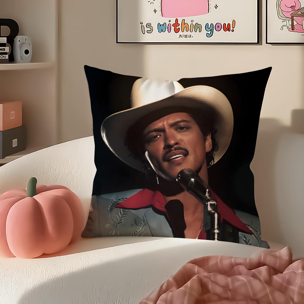 Classic Pop American Singer BBruno Mars Cushion Cover Pillowcase Short Plush Invisible zipper Room Sofa Cushion Cover