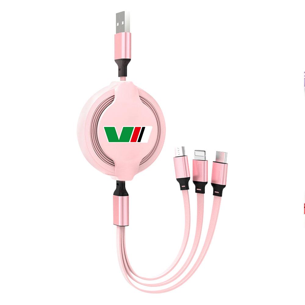 Car Phone Charger Fast Wire Charging Cable Three-head Data Cable For Skoda Rapid Scala Kodiaq Fabia Kamiq Karoq Octavia 3 2 VII WD8