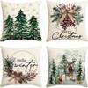 Home Decor Christmas & Winter Themed Pillow Covers Pattern Cushion Cover Suitable for Sofa Bedroom Car Pillow Cover