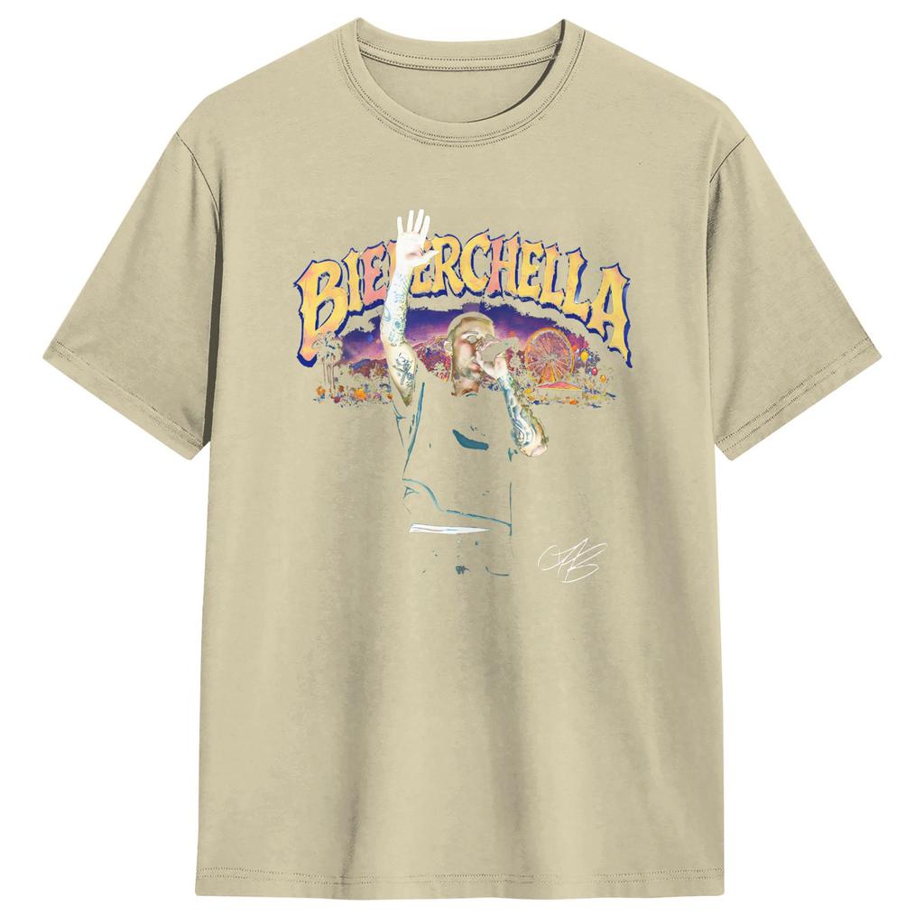 Unisex Womens T Shirt JJustins BBiebers Bieberchella Poster TShirts Fashion Summer Tee Shirt Casual Cotton Clothes Plus Size