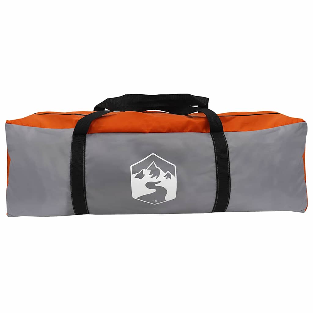 5 Person Family Tent Gray and Orange 333 x 317 x 194 cm