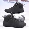 TUINANLE Winter Barefoot Boots Men Winter Sneakers Ankle Snow Shoes Plush Hiking Boots Warm Sporting Shoes Big Size 48Black