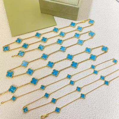 Four-leaf Clover Necklace for Women 20 Flowers High Quality Luxury Women's Sweater Chain