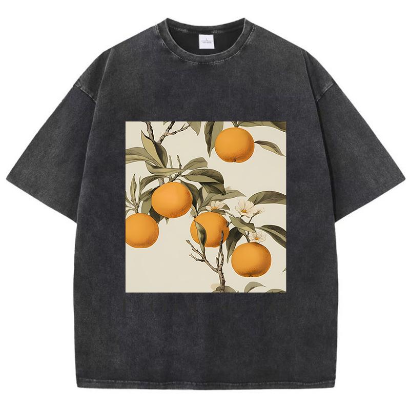 LOrangerie Printing Washed TShirts Womens Cotton Tops Comfortable Distressed ONeck T Shirts Summer Casual Womans Streetwear