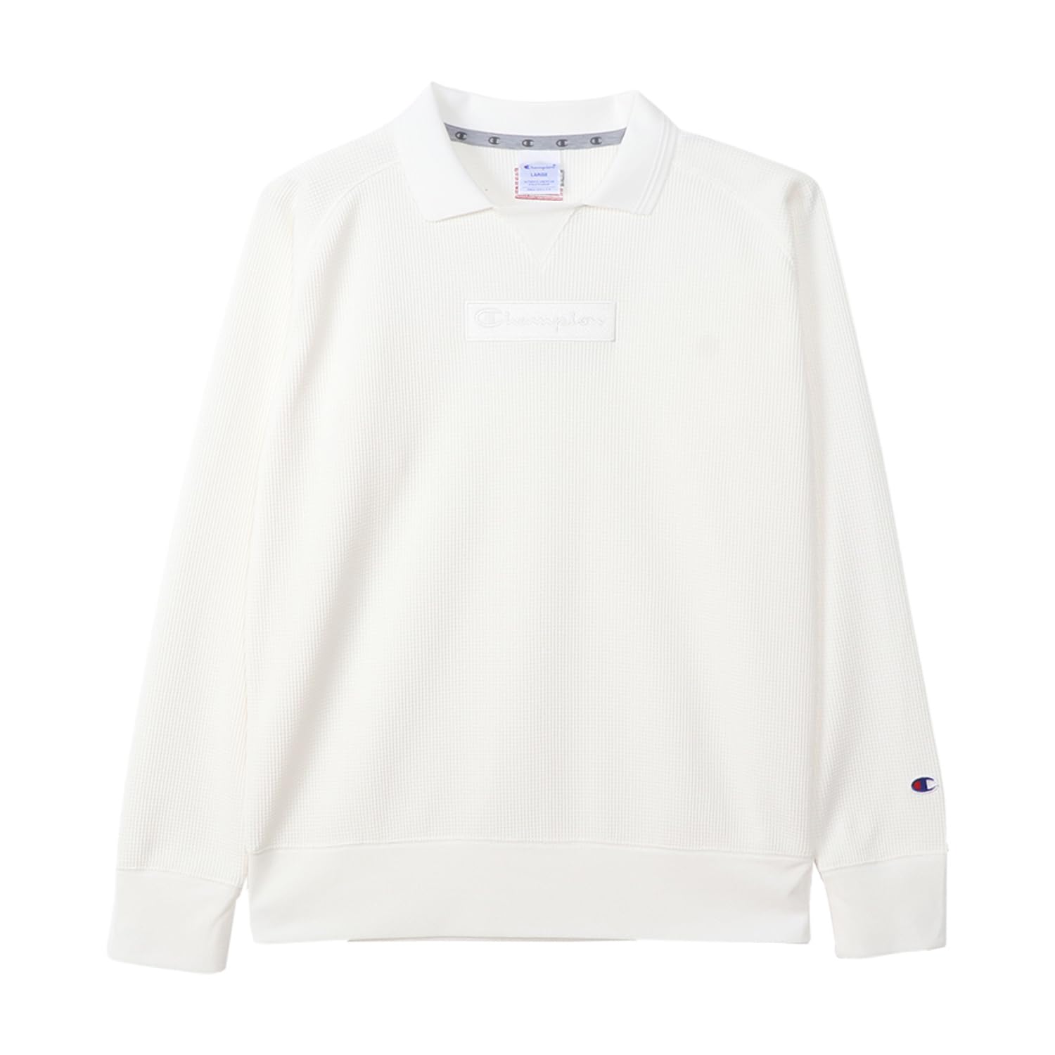 

Champion Long Sleeve UV Quick Script Long Sleeve Polo Off White T-Shirt, Protection, Drying, Warm, Logo, Shirt, Golf, C3-AG408, Men s,