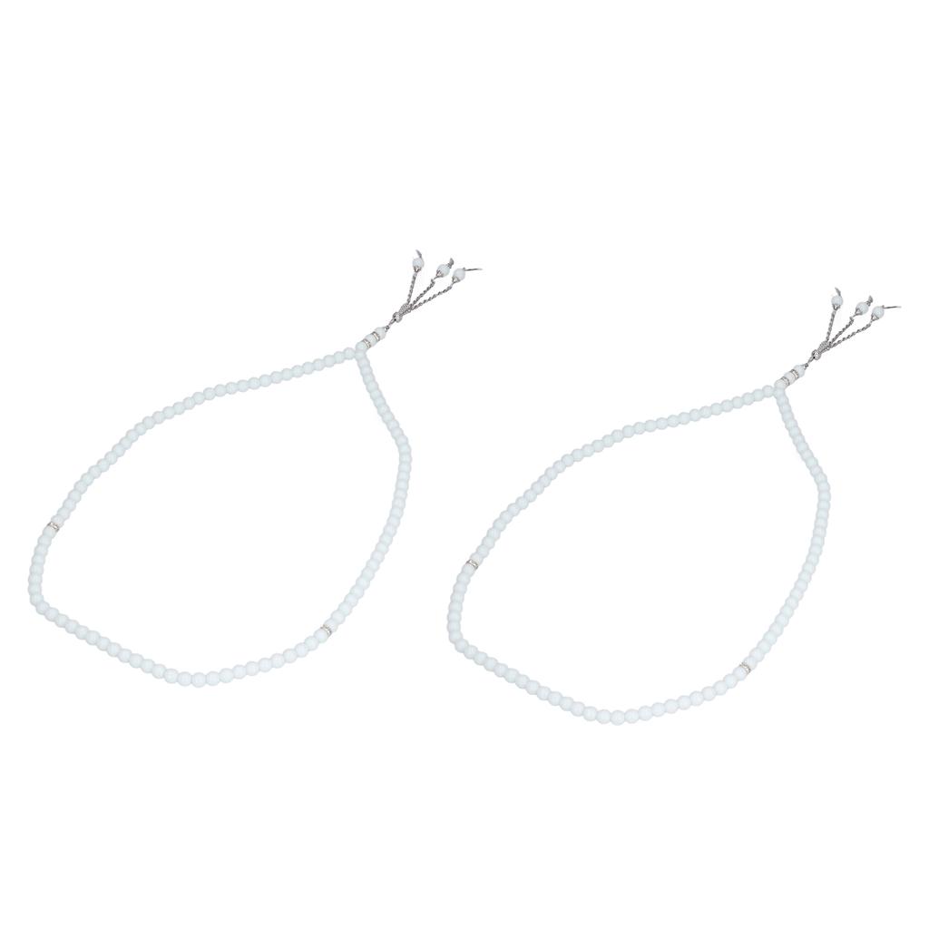 2Pcs Beads Rosary 99 Grains Exquisite White Religious Article Worship Prayer Supplies