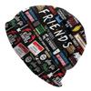 Custom Funny TV Show Friends Collage Skullies Beanies Caps Unisex Winter Warm Knit Hat Adult Bonnet Hats Outdoor Ski Cap