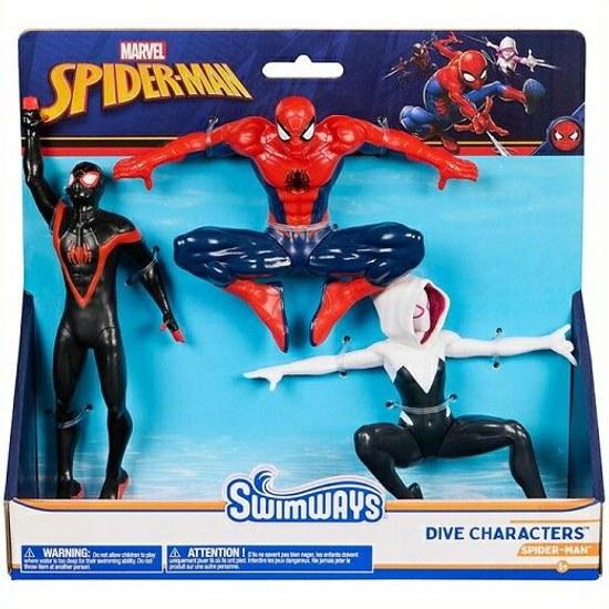 SwimWays Spider-Man Dive Character 3-Piece Set Kids Pool Toy Spidey Spin Ghost Beach Bath Play Figure Gift